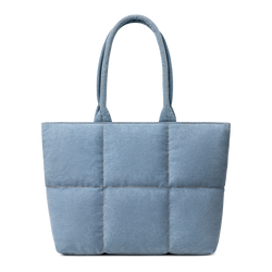 Askılı Puffy Laptop/Tablet Tote Çanta - Denim