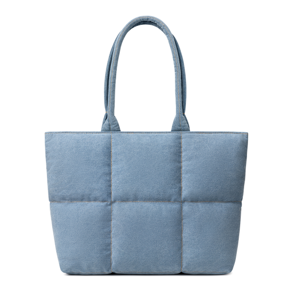 Askılı Puffy Laptop/Tablet Tote Çanta - Denim